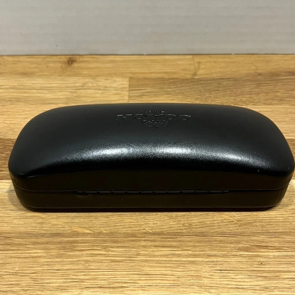 COACH Black Leather w/ Embossed Logo Glasses Sunglasses Case